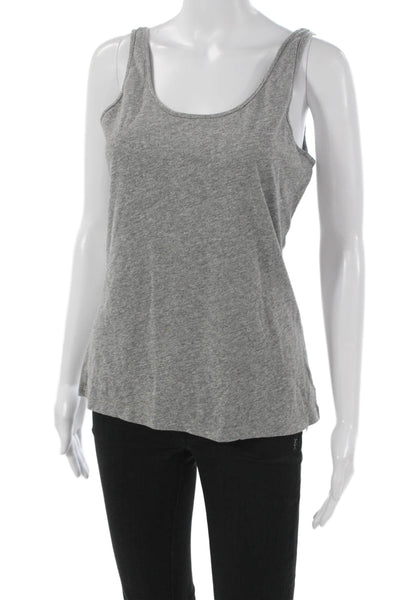 Monrow Women Basic Sleeveless Scoop Neck Tank Gray Size L