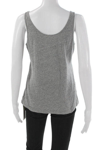 Monrow Women Basic Sleeveless Scoop Neck Tank Gray Size L