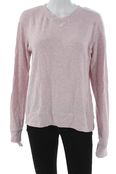 Monrow Women Pullover Sweatshirt Long Sleeve Pink Crew Neck Size L