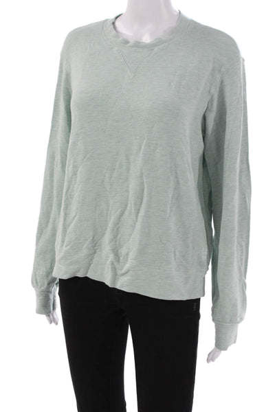 Monrow Womens Pullover Sweatshirt Green Crew Neck Long Sleeve Size L