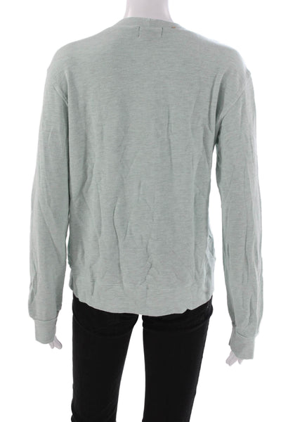 Monrow Womens Pullover Sweatshirt Green Crew Neck Long Sleeve Size L