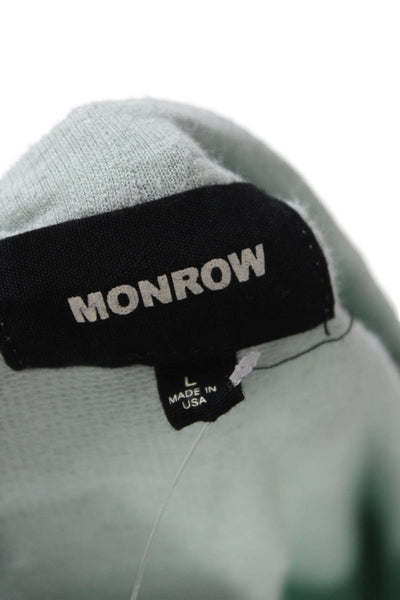Monrow Womens Pullover Sweatshirt Green Crew Neck Long Sleeve Size L