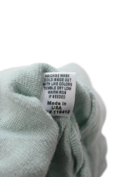 Monrow Womens Pullover Sweatshirt Green Crew Neck Long Sleeve Size L
