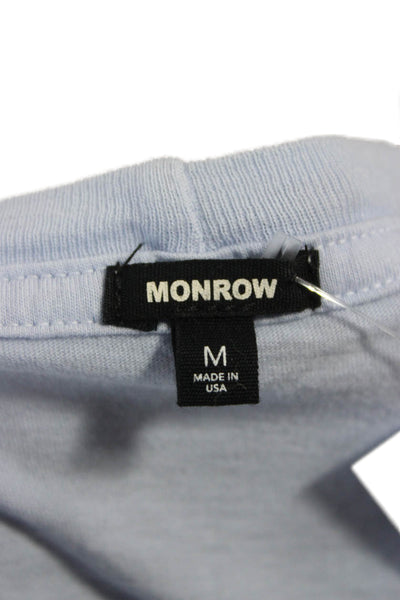 Monrow Womens Basic Blue Cotton Crew Neck Short Sleeve T-Shirt Size M