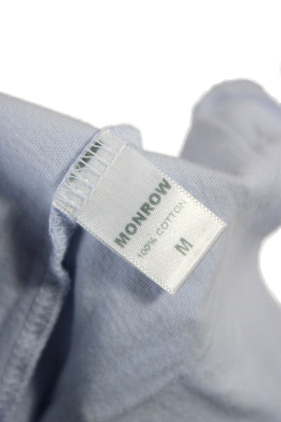 Monrow Womens Basic Blue Cotton Crew Neck Short Sleeve T-Shirt Size M