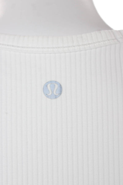 Lululemon Womens Basic T-Shirt White Crew Neck Short Sleeve Nylon Size 4