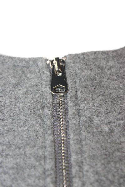 Zara Womens Bomber Jacket Gray Polyester Zip Long Sleeve Size M