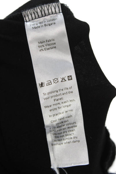 Saint + Sofia Womens Maxi Dress Black Sleeveless Round Neck Viscose Size 4