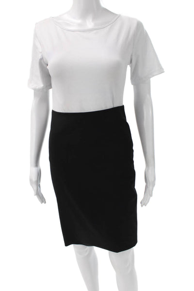 Theory Women Straight Pencil Skirt Black 96% Virgin Wool Size 00
