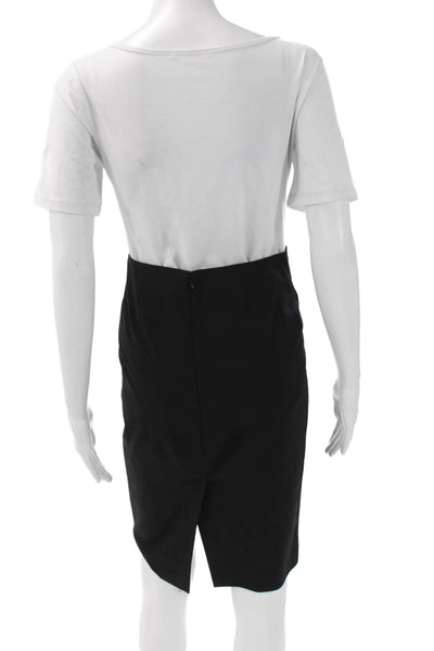 Theory Women Straight Pencil Skirt Black 96% Virgin Wool Size 00