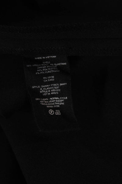 Theory Women Straight Pencil Skirt Black 96% Virgin Wool Size 00