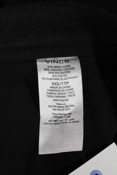 Vince Womens Dress Pants Black Pull On Size 2XS