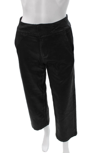 Paige Black Label Womens Cropped Black Pants Size 24