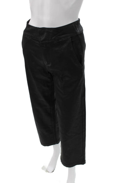 Paige Black Label Womens Cropped Black Pants Size 24