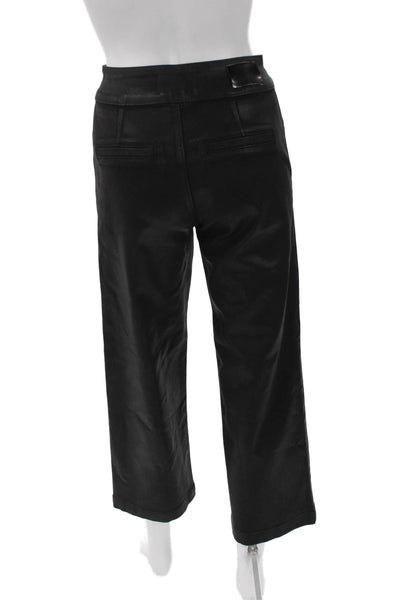 Paige Black Label Womens Cropped Black Pants Size 24