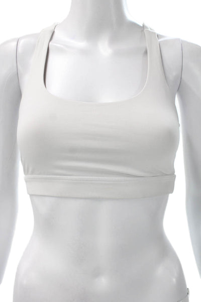 Lululemon Womens Strappy Back Sports Bra White Size 4