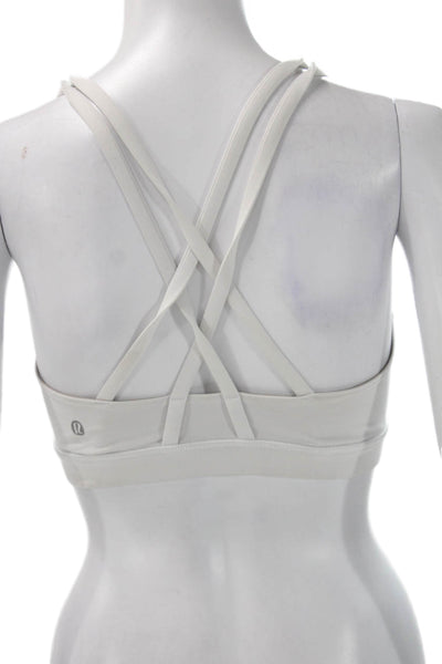 Lululemon Womens Strappy Back Sports Bra White Size 4