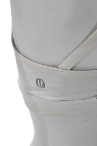 Lululemon Womens Strappy Back Sports Bra White Size 4