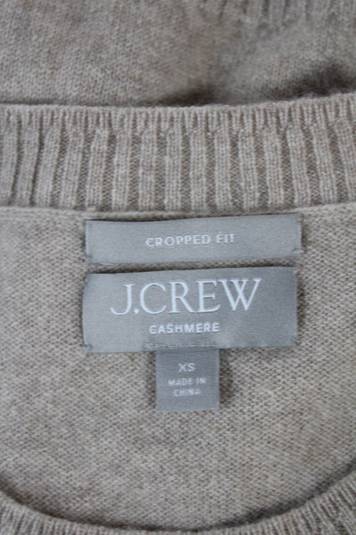 J Crew Womens Beige 100% Cashmere Crewneck Pullover Sweater Long Sleeve Size XS