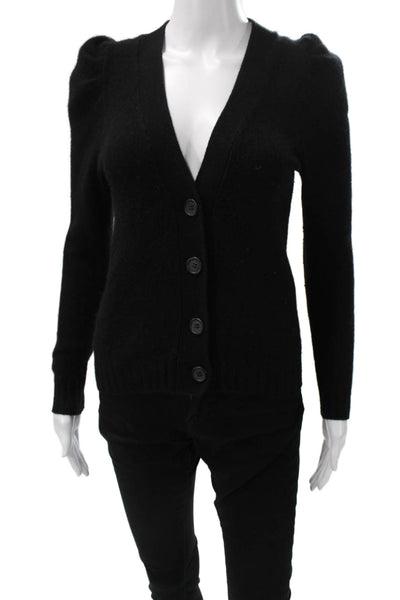 C by Bloomingdales Women Cardigan Black 100% Cashmere VNeck Long Sleeve Size XS