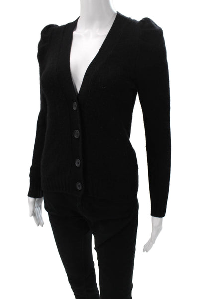 C by Bloomingdales Women Cardigan Black 100% Cashmere VNeck Long Sleeve Size XS