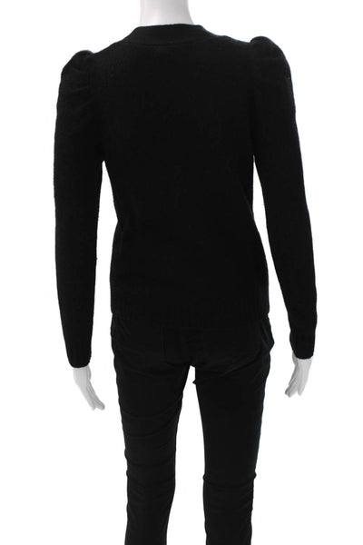 C by Bloomingdales Women Cardigan Black 100% Cashmere VNeck Long Sleeve Size XS