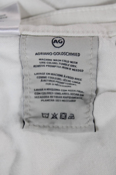 AG Adriano Goldschmied Womens Skinny Jeans White Low Rise Cotton Blend Size 26