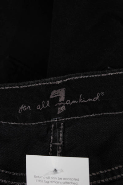 7 For All Mankind Womens Skinny Black Denim Jeans Mid Rise Size 27
