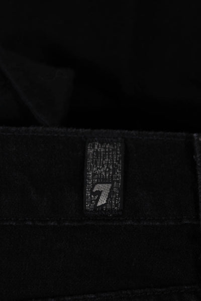 7 For All Mankind Womens Skinny Black Denim Jeans Mid Rise Size 27