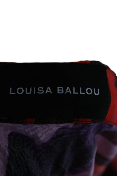 Louisa Ballou Womens Maxi Dress Animal Print Multicolor V-Neck Size XS