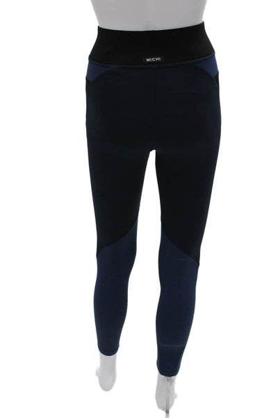 Michi Women Black Compression Leggings Sporty Colorblock Size 2XS