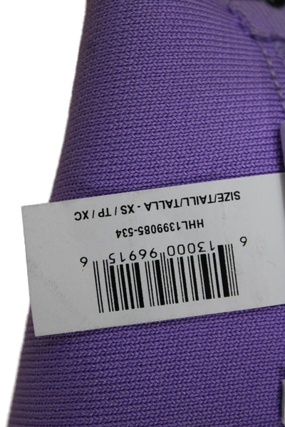 Herve By Herve Leger Women Cropped Purple Tank Scoop Neck Zip Size XS