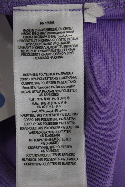 Herve By Herve Leger Women Cropped Purple Tank Scoop Neck Zip Size XS