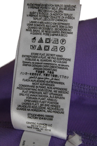 Herve By Herve Leger Women Cropped Purple Tank Scoop Neck Zip Size XS