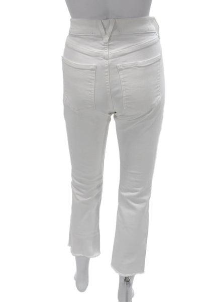 Veronica Beard Women Cropped High Rise White Cotton Jeans Size 28