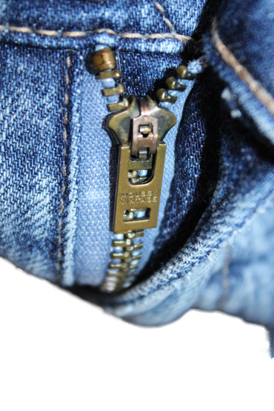 Moussy Womens Straight Jeans Blue Mid Rise Cotton Size 29