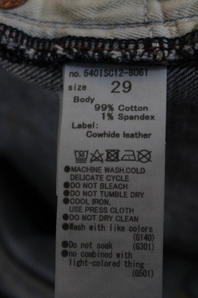 Moussy Womens Straight Jeans Blue Mid Rise Cotton Size 29