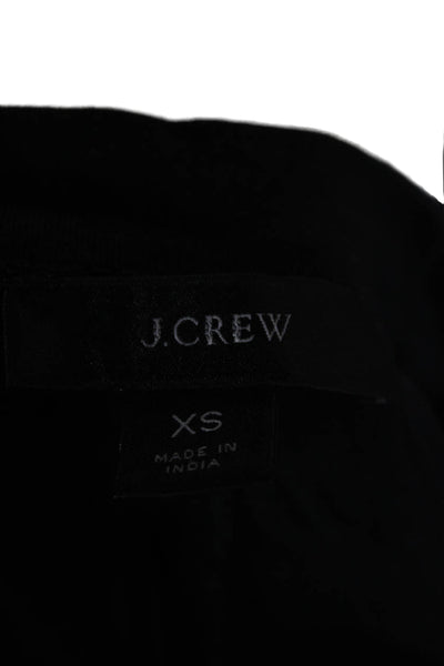 J Crew Womens T-Shirt Dress Black Cotton Short Sleeve Crew Neck Size XS
