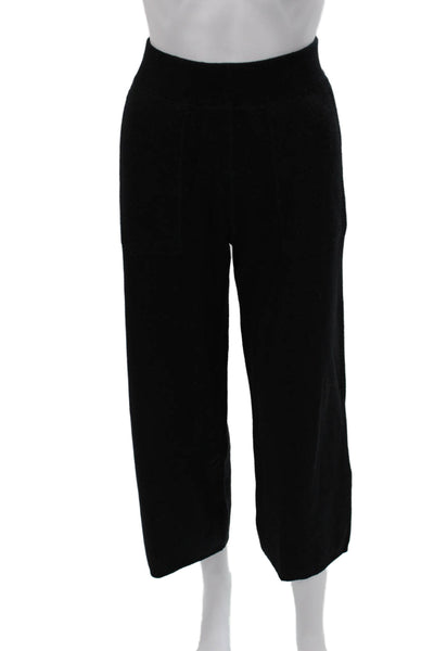 J Crew Women Cropped Pull On Wool Cotton Black Pants Size S