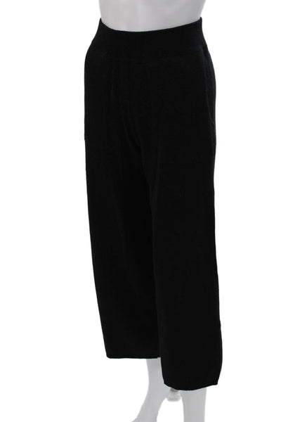 J Crew Women Cropped Pull On Wool Cotton Black Pants Size S