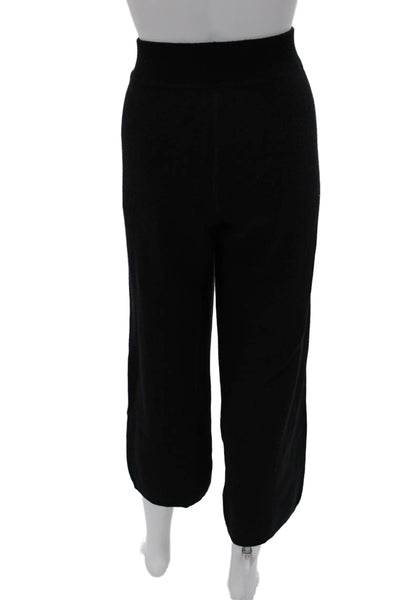 J Crew Women Cropped Pull On Wool Cotton Black Pants Size S