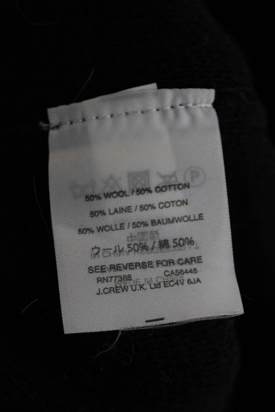 J Crew Women Cropped Pull On Wool Cotton Black Pants Size S