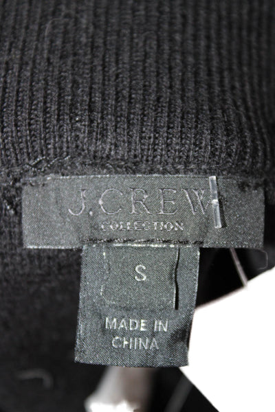 J Crew Women Cropped Pull On Wool Cotton Black Pants Size S