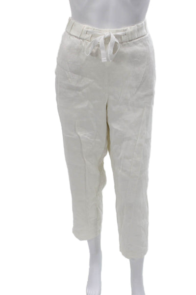 Banana Republic Women Cropped White Drawstring Pants Size M