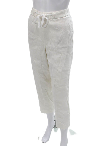 Banana Republic Women Cropped White Drawstring Pants Size M
