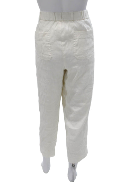 Banana Republic Women Cropped White Drawstring Pants Size M