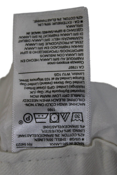 Banana Republic Women Cropped White Drawstring Pants Size M
