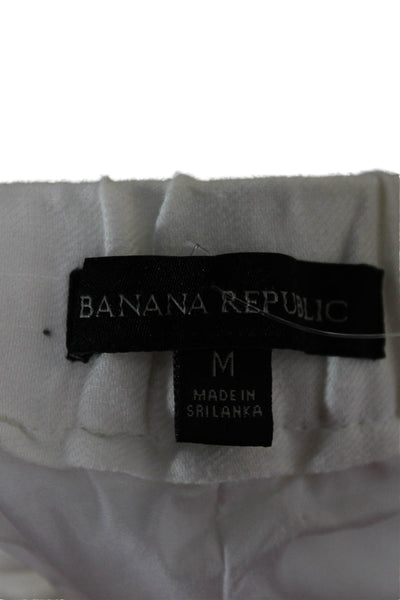 Banana Republic Women Cropped White Drawstring Pants Size M