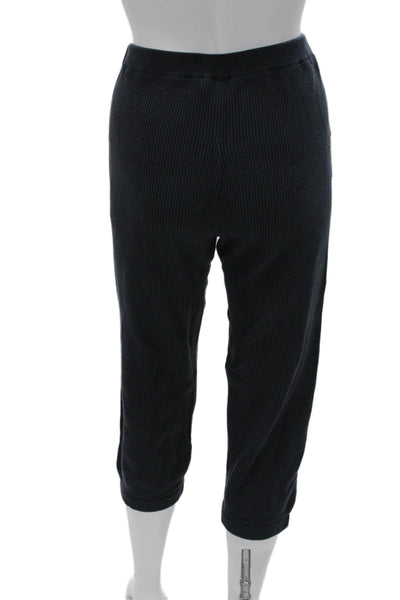 Brunello Cucinelli Women Black Capri Pants Drawstring Cotton Size S