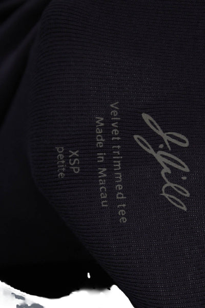J Jill Womens Basic Long Sleeve Tee Purple Cotton Size XS Petite